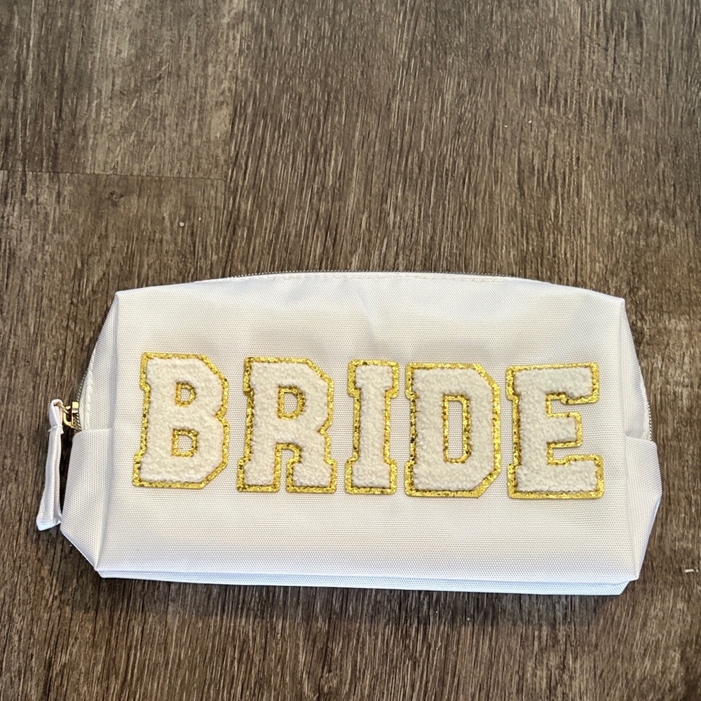 UNUSED BRIDE Embroidered White Makeup Bag